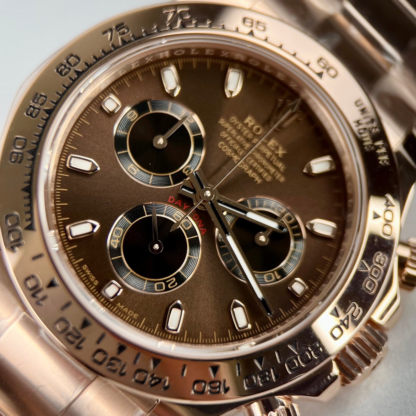 Rolex Cosmograph Daytona 116505 Quadrante cioccolato 1:1 migliore edizione BTF Oro rosa 18 carati