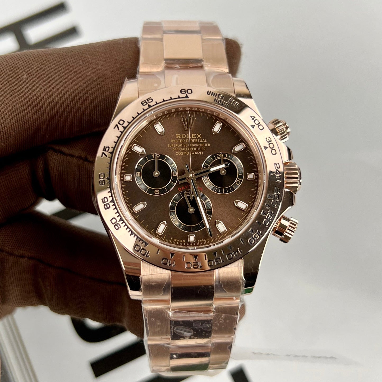 Rolex Cosmograph Daytona 116505 Quadrante cioccolato 1:1 migliore edizione BTF Oro rosa 18 carati