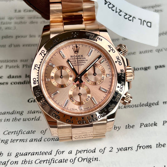 Réplica Rolex Cosmograph Daytona 40mm Everose oro 116505 1:1 mejor edición BTF