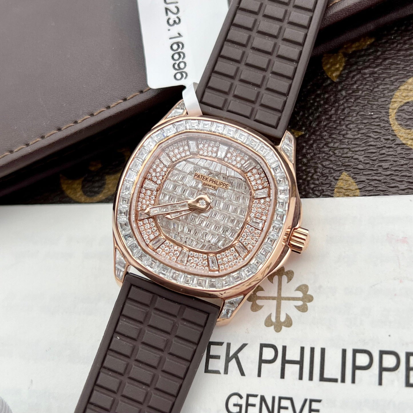 Patek Philippe Aquanaut 5062/450R-001 Custom Moissanite and 18k gold plated