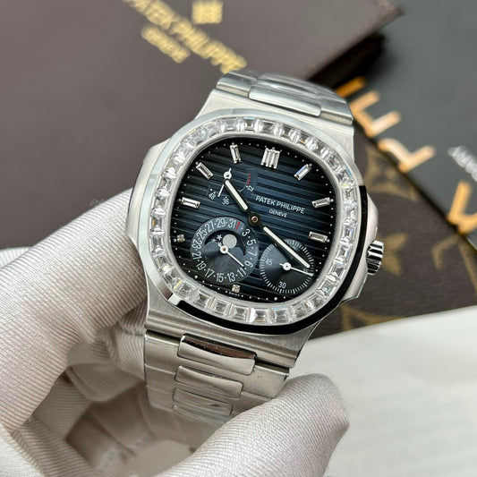 Patek Philippe Nautilus 5712/1R-001 1:1 Mejor edición GR Factory esfera azul y piedra