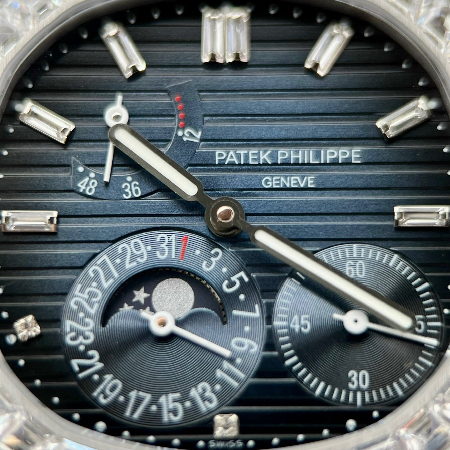 Patek Philippe Nautilus 5712/1R-001 1:1 Mejor edición GR Factory esfera azul y piedra