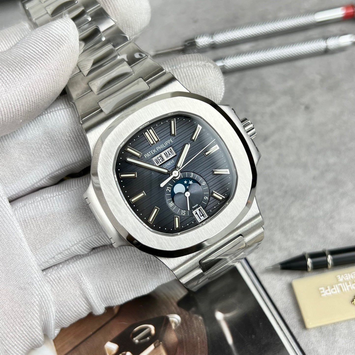 Patek Philippe Nautilus 5726/1A-014 V2 1:1 Mejor Edición PPF Esfera Azul de Fábrica