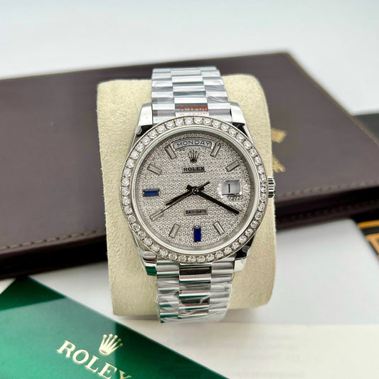 Rolex Day Date 40 228349RBR Bisel Diamantes Esfera 1:1 Mejor Edición Versión Contrapeso