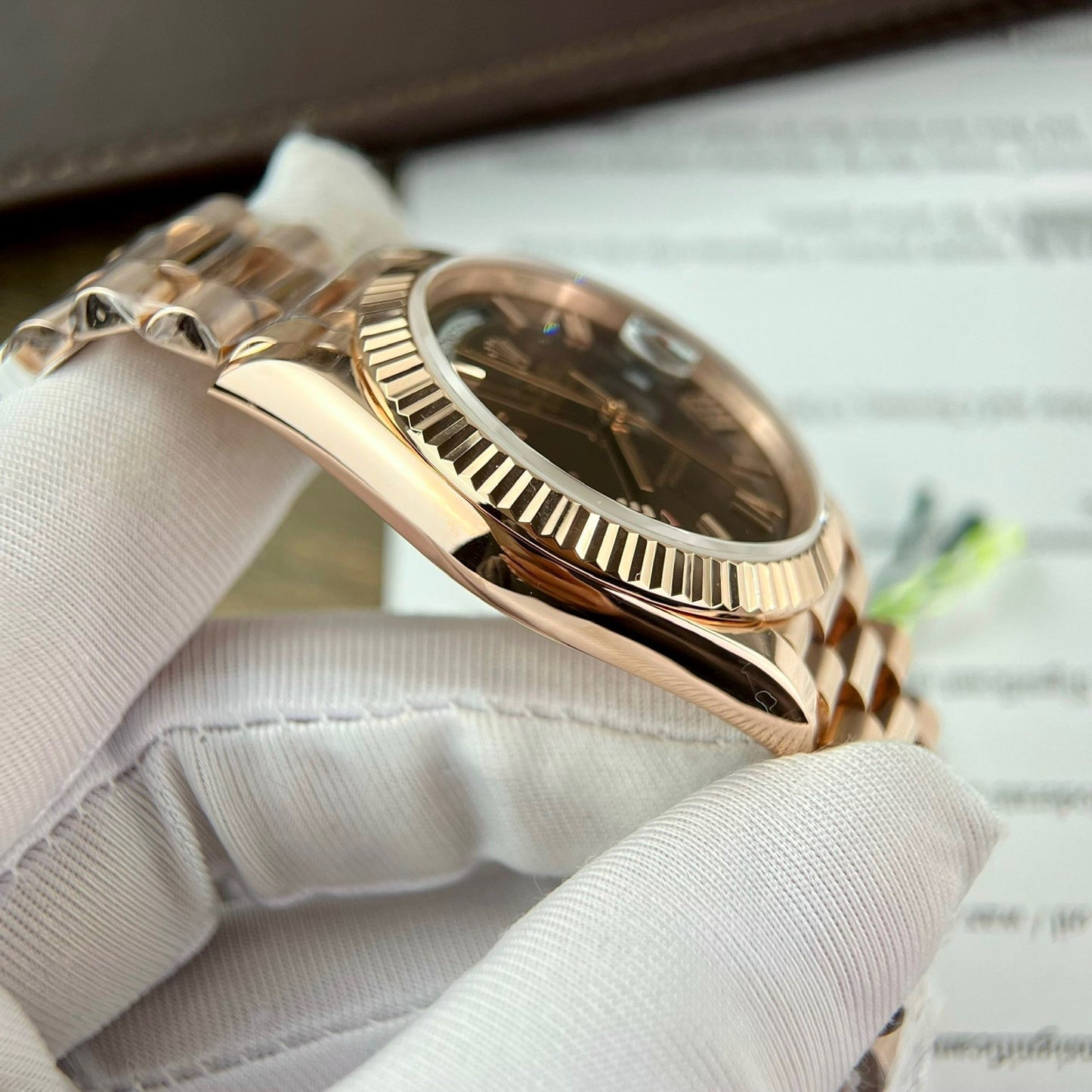 Rolex Day Date President Automático 228235 Oro rosa de 18 quilates lleno de 175 gramos Versión de contrapeso GM V3