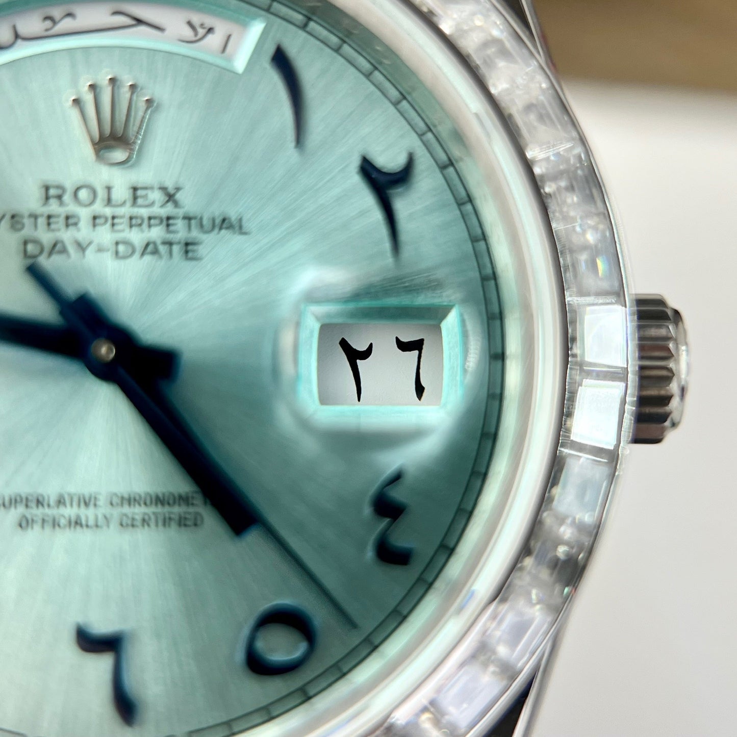 Rolex Day Date 40 - 228206 Esfera árabe Mejor edición 1:1 GM Factory V3 Moissanite baguetta