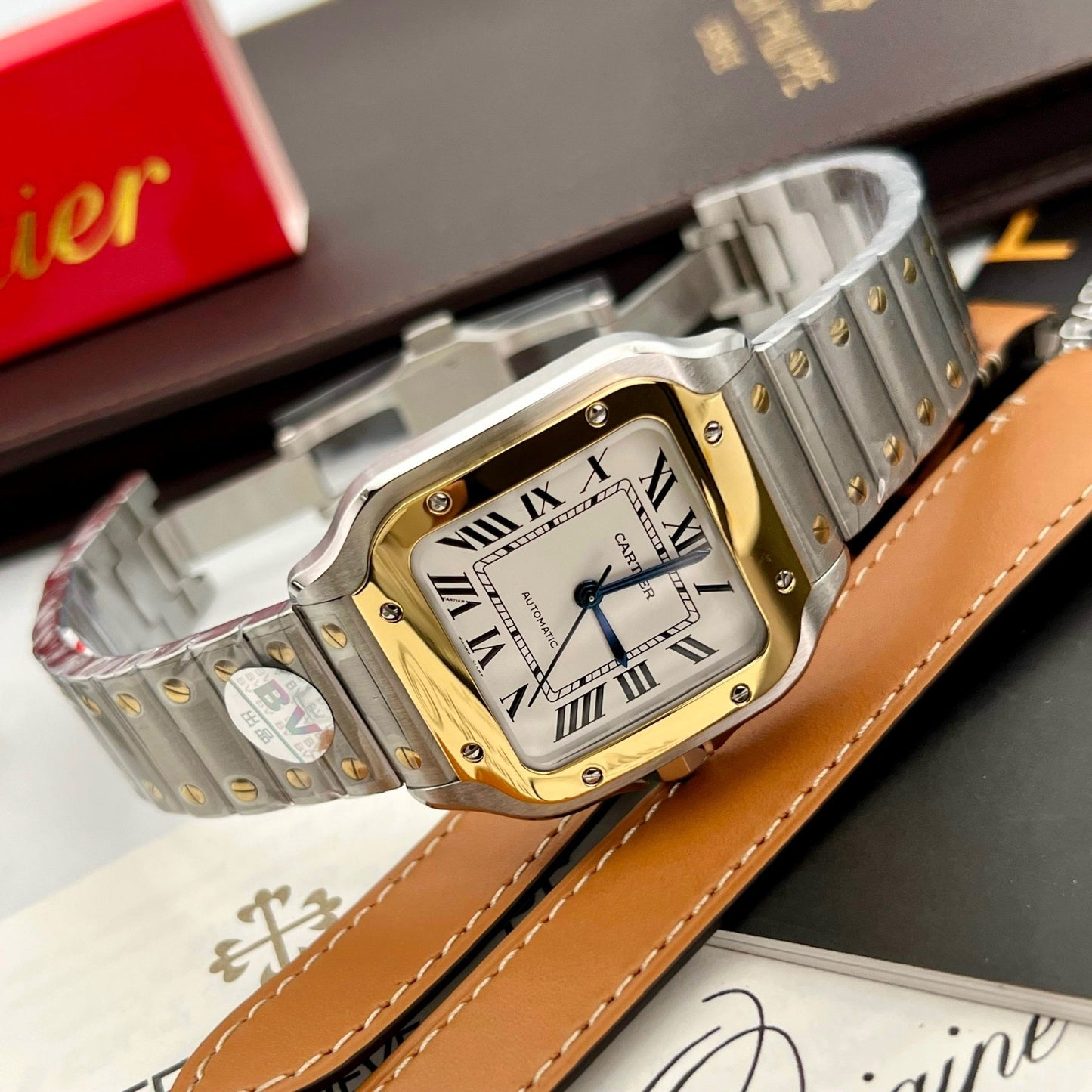 Cartier De Santos W2SA0016 35MM 1:1 Best Edition BV Factory quadrante bianco più recente versione 2024