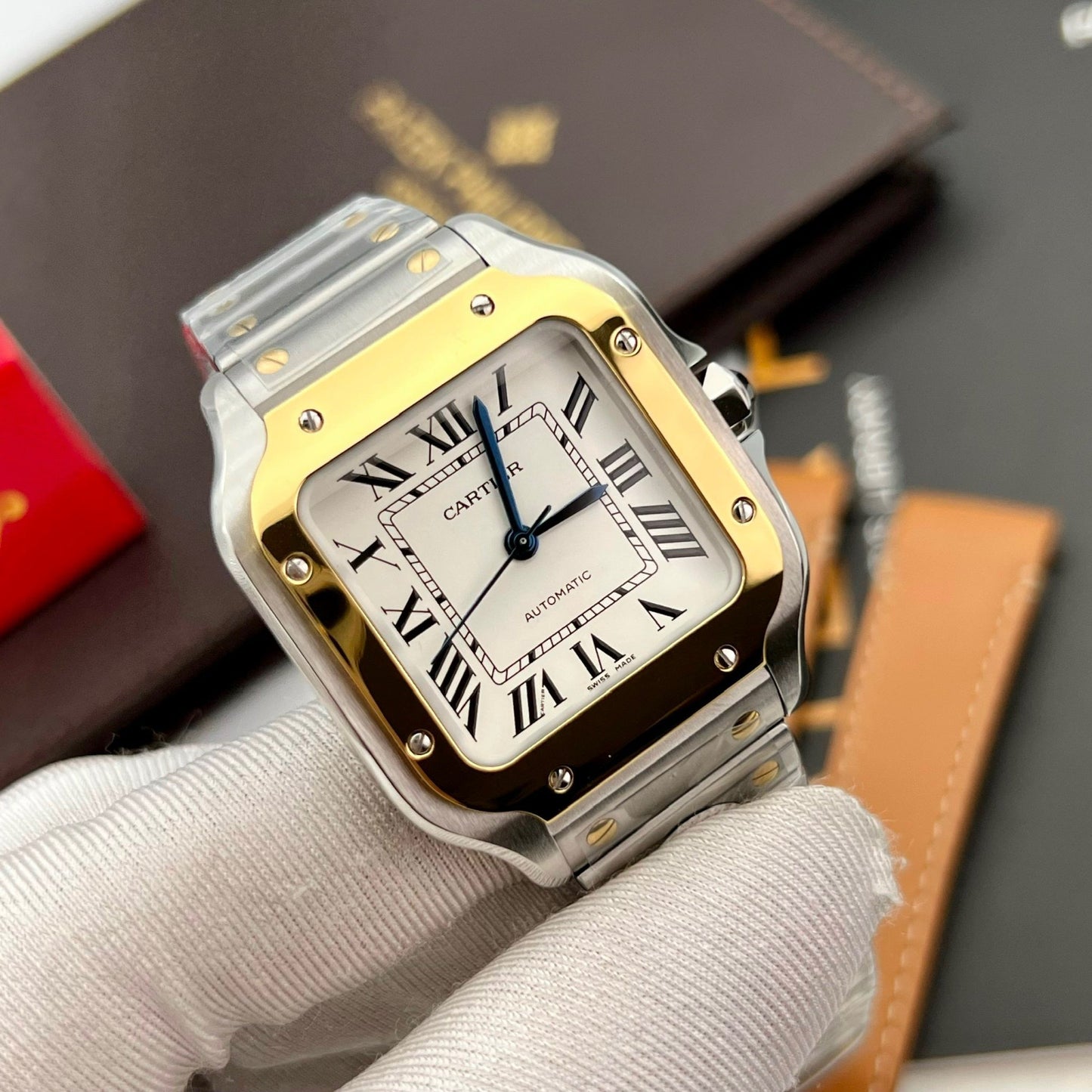 Cartier De Santos W2SA0016 35MM 1:1 Best Edition BV Factory quadrante bianco più recente versione 2024