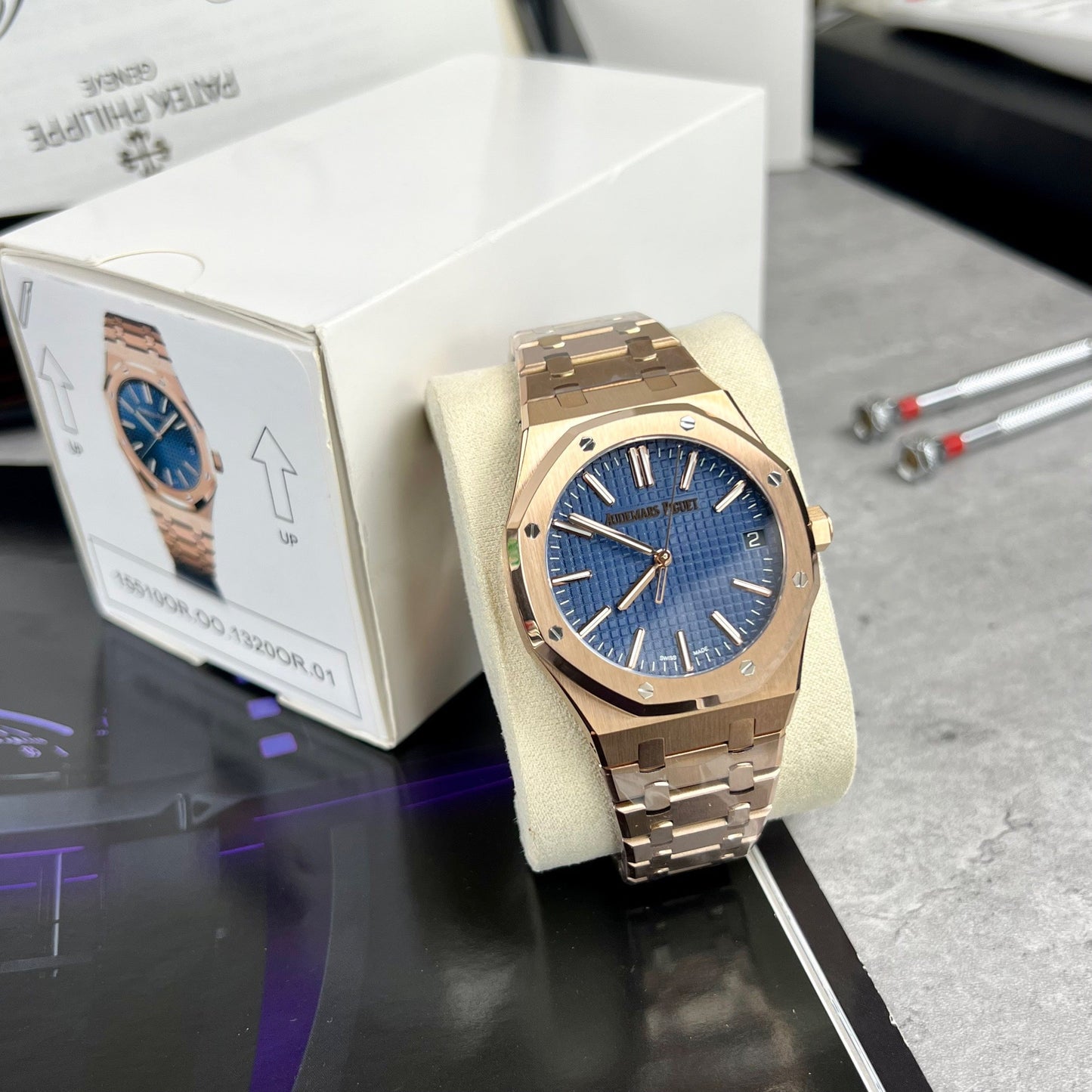 Audemars Piguet Royal Oak 15510 1:1 Mejor edición APS Factory esfera azul oro rosa