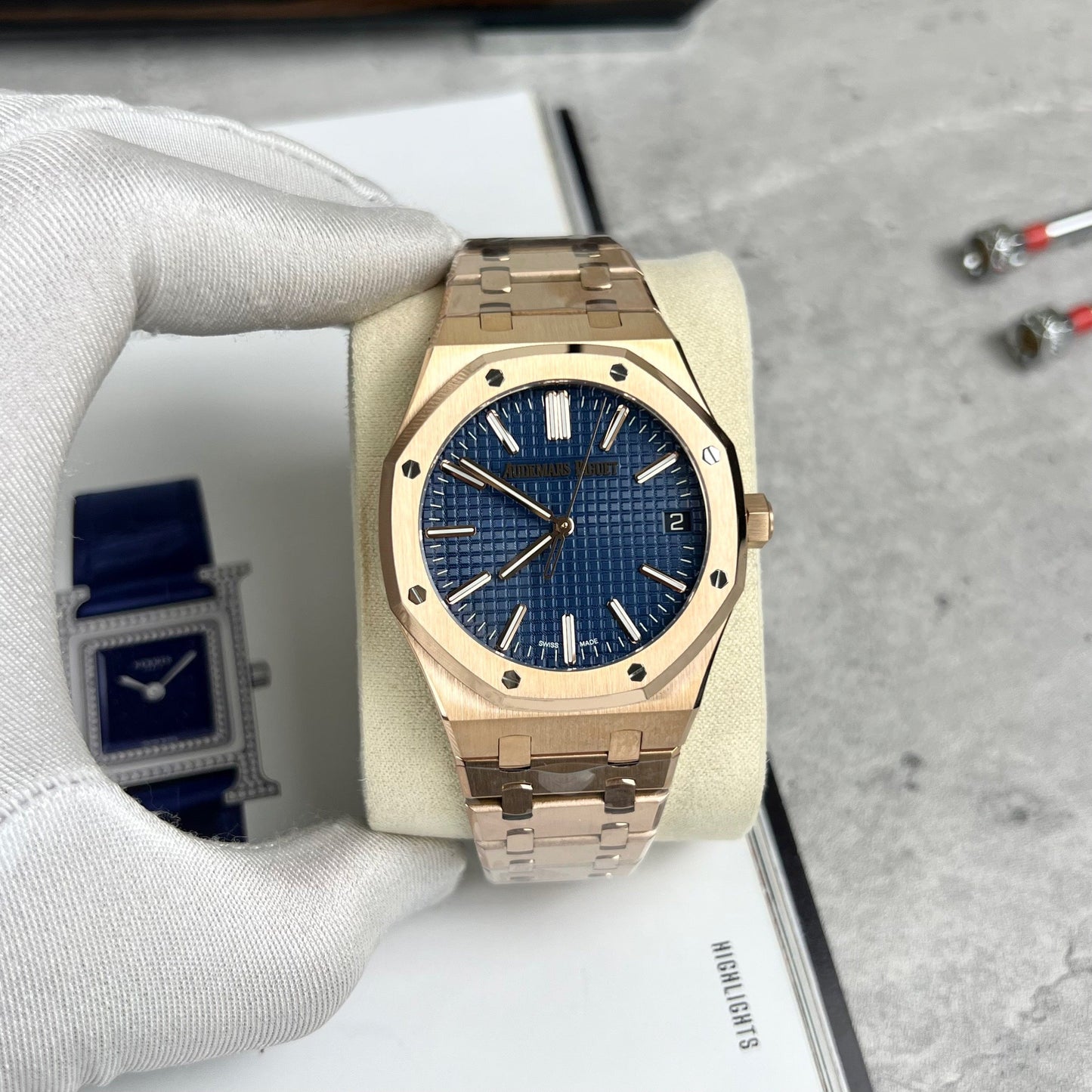 Audemars Piguet Royal Oak 15510 1:1 Mejor edición APS Factory esfera azul oro rosa