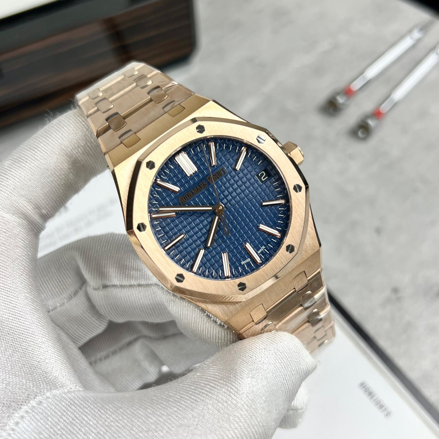 Audemars Piguet Royal Oak 15510 1:1 Mejor edición APS Factory esfera azul oro rosa