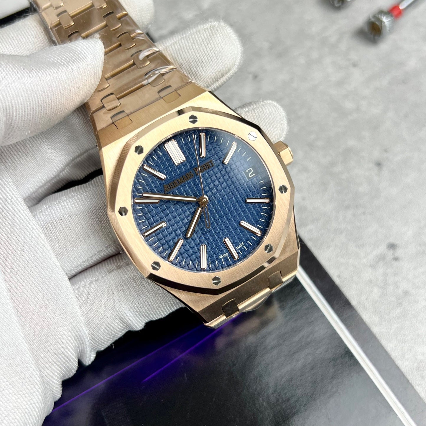 Audemars Piguet Royal Oak 15510 1:1 Mejor edición APS Factory esfera azul oro rosa