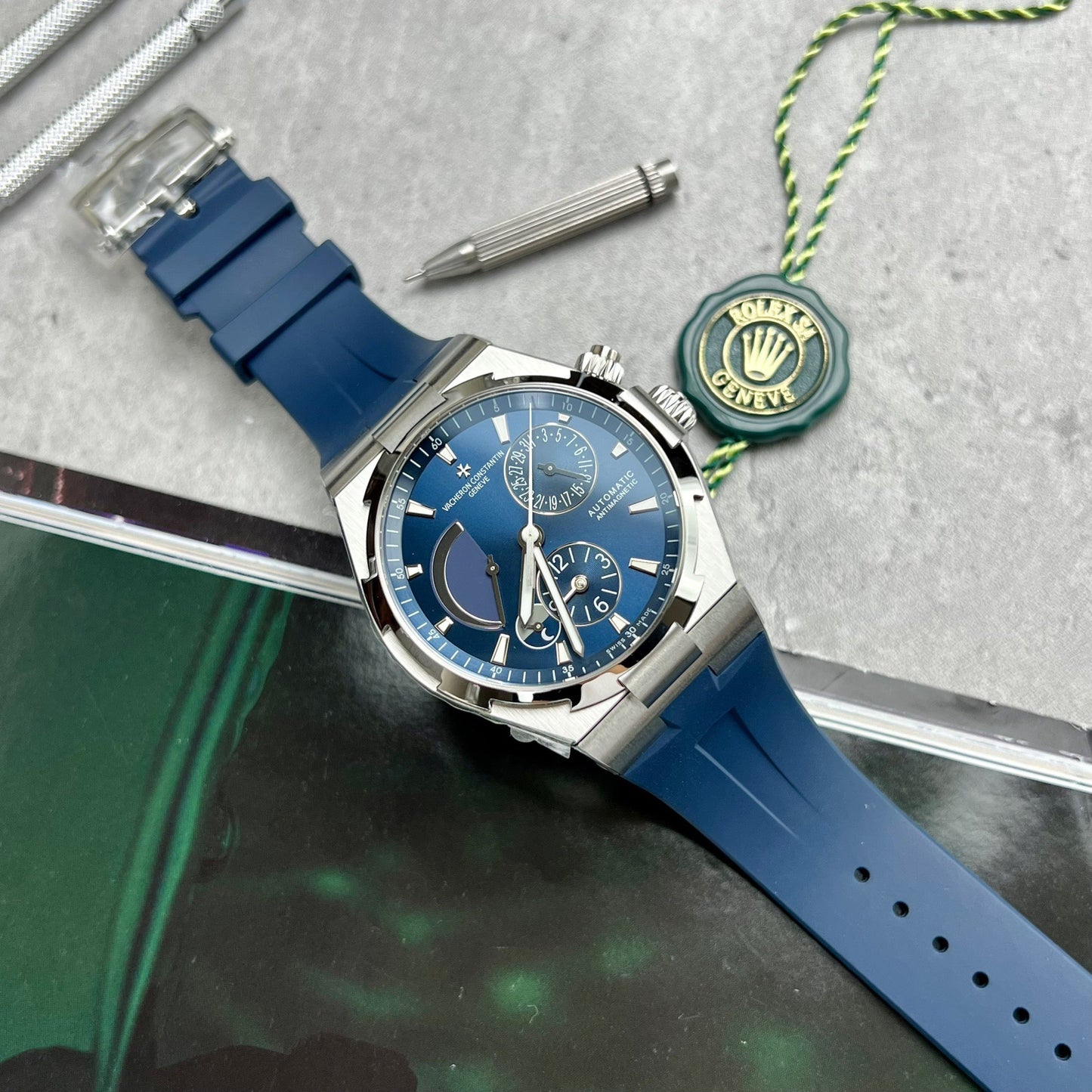 Vacheron Constantin Overseas 47450/000W-9511 TWA Factory 1:1 Best Edition Blue Dial Rubber Strap