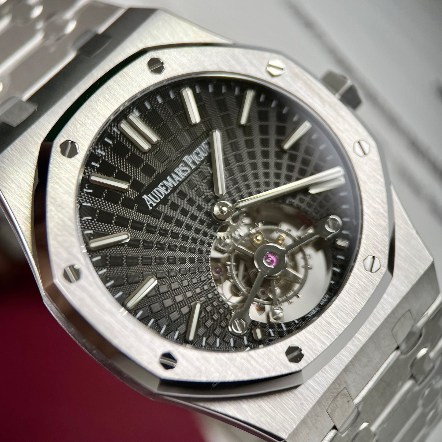 Audemars Piguet Royal Oak Tourbillon 26510PT.OO.1220PT.01 1:1 Best Edition R8 Quadrante grigio di fabbrica