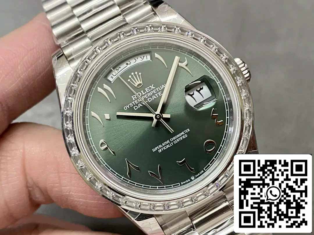 Rolex Day Date 40 M228236 Arabic Green Dial 1:1 Best Edition GM Factory V3 Counterweight Version