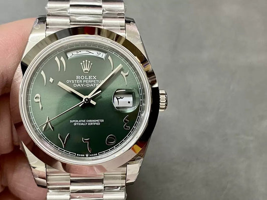 Rolex Day Date 40 M228206-0048 Arabic Green Dial 1:1 Best Edition GM Factory V3 Counterweight Version