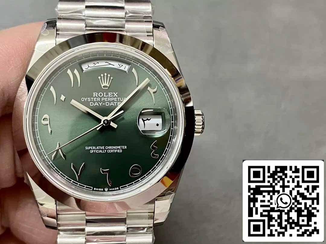 Rolex Day Date 40 M228206-0048 Arabic Green Dial 1:1 Best Edition GM Factory V3 Counterweight Version