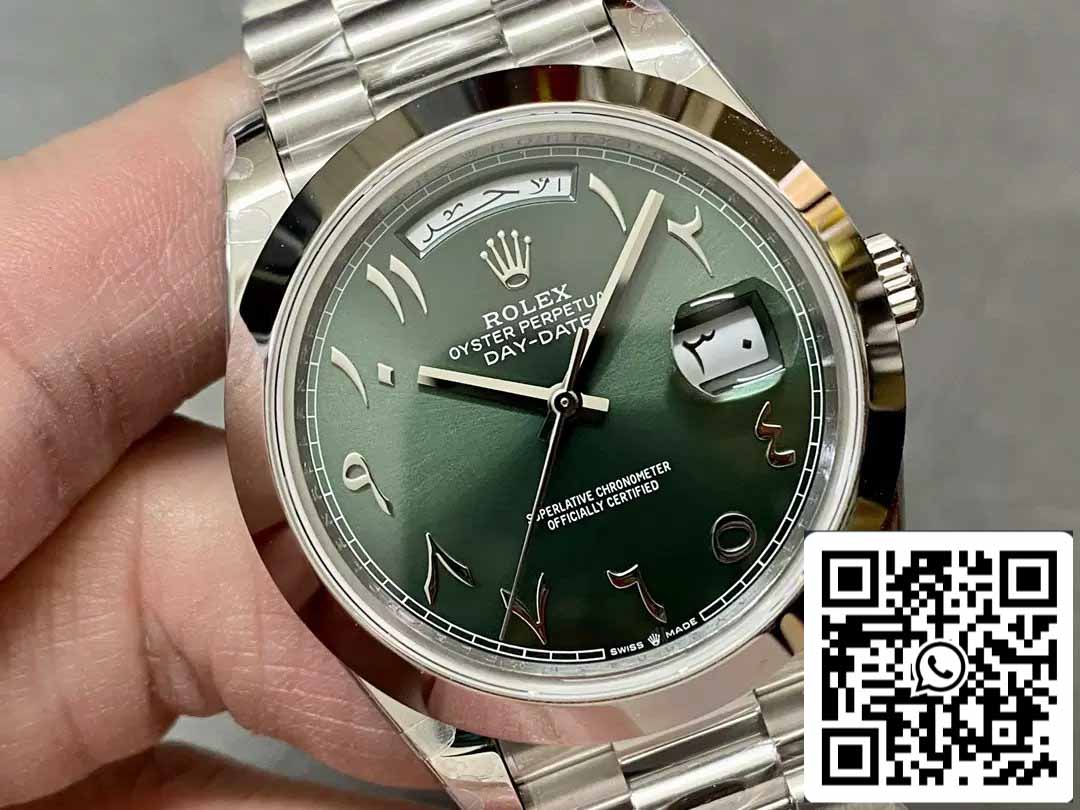 Rolex Day Date 40 M228206-0048 Árabe Esfera Verde 1:1 Mejor Edición GM Factory V3 Versión Contrapeso