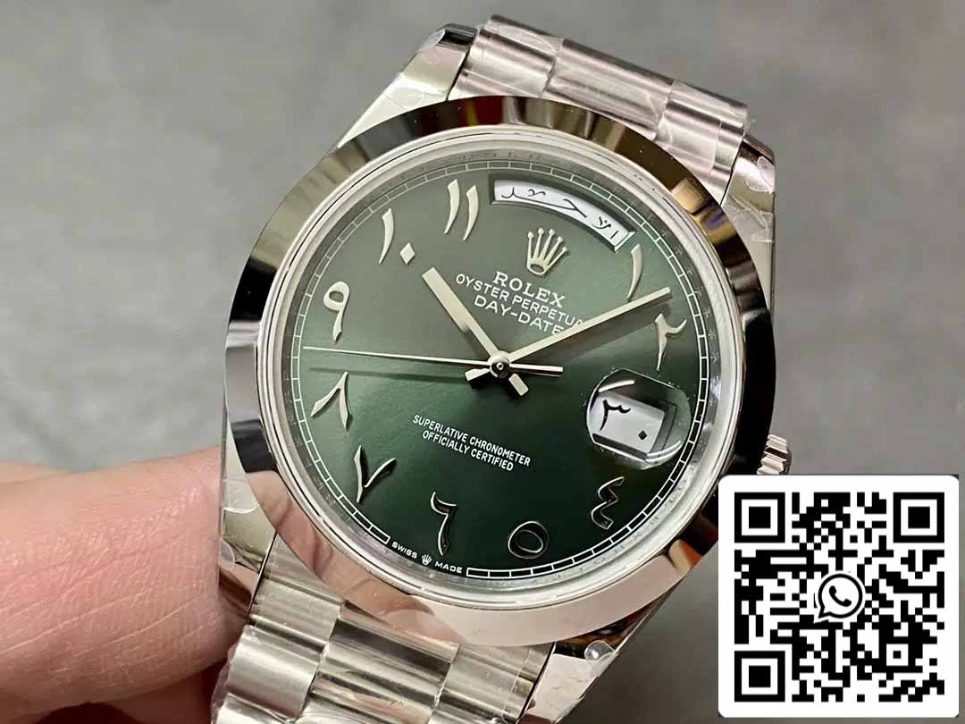 Rolex Day Date 40 M228206-0048 Arabic Green Dial 1:1 Best Edition GM Factory V3 Counterweight Version