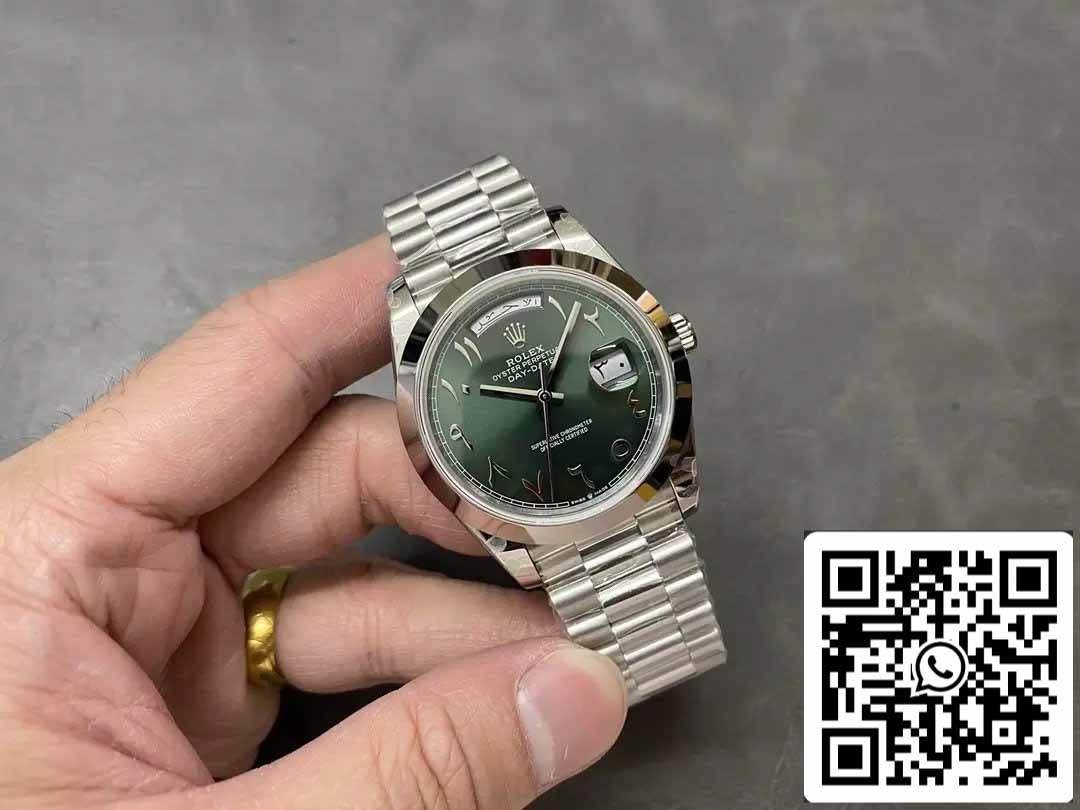 Rolex Day Date 40 M228206-0048 Árabe Esfera Verde 1:1 Mejor Edición GM Factory V3 Versión Contrapeso