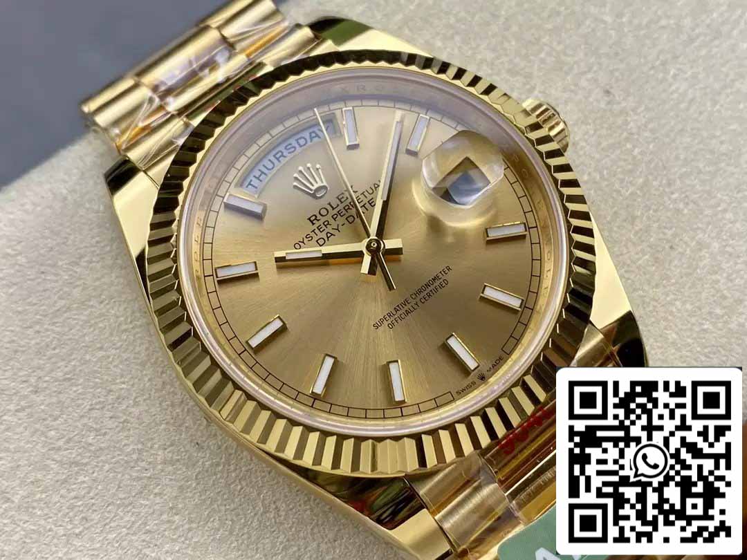 Rolex Day Date 40 M228238-0003 Esfera de oro amarillo 1:1 Mejor edición AR Factory 3255 Movimiento