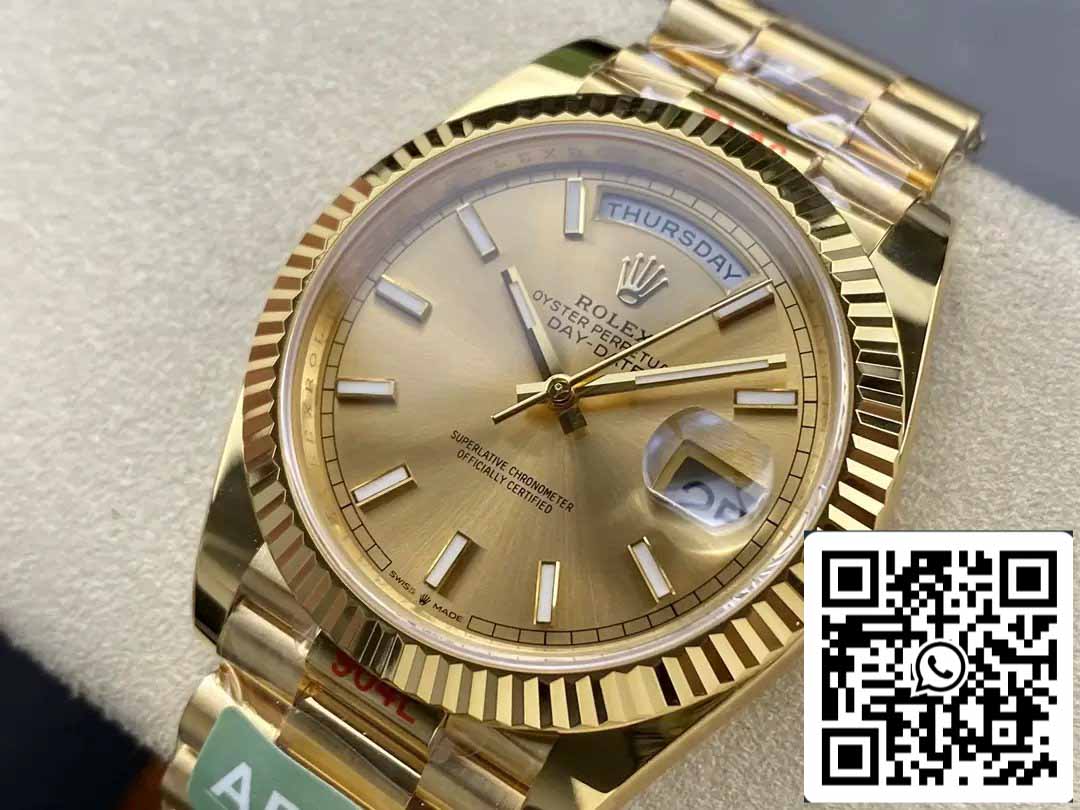 Rolex Day Date 40 M228238-0003 Esfera de oro amarillo 1:1 Mejor edición AR Factory 3255 Movimiento