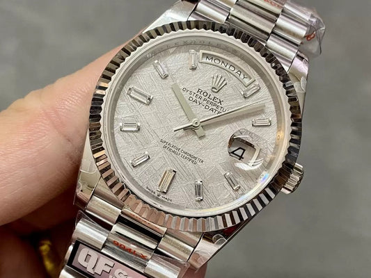 Rolex Day Date 40 M228236-0011 Meteorito Diamante Dial1:1 Mejor Edición QF Factory 183 gramos