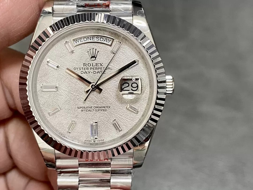 Rolex Day Date 40 m228236-0011 Meteorite Diamond Dial 1:1 Best Edition GM Factory V3 Versione con contrappeso