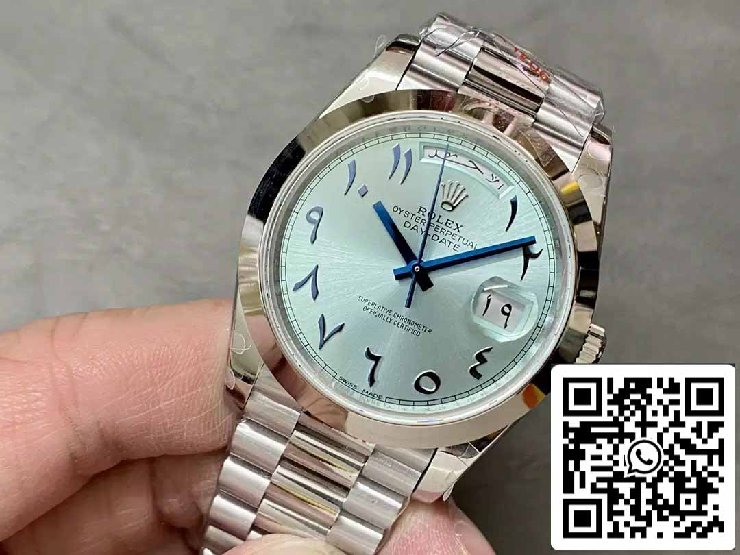 Rolex Day Date 40 m228236 Árabe Esfera Azul 1:1 Mejor Edición GM Factory V3 Versión Contrapeso