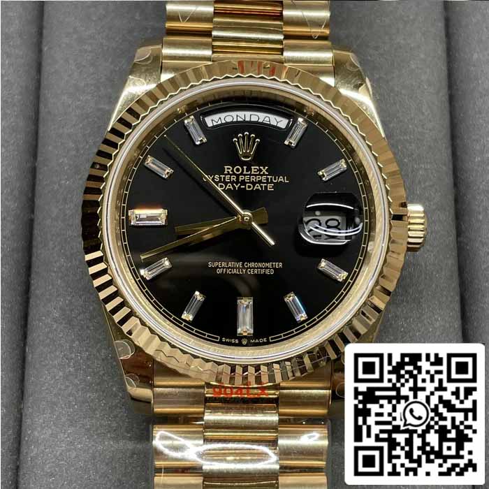 Rolex Day Date 40 M228238 -0004 Esfera de diamante negro 1:1 Mejor edición GM Factory V3 Versión de contrapeso