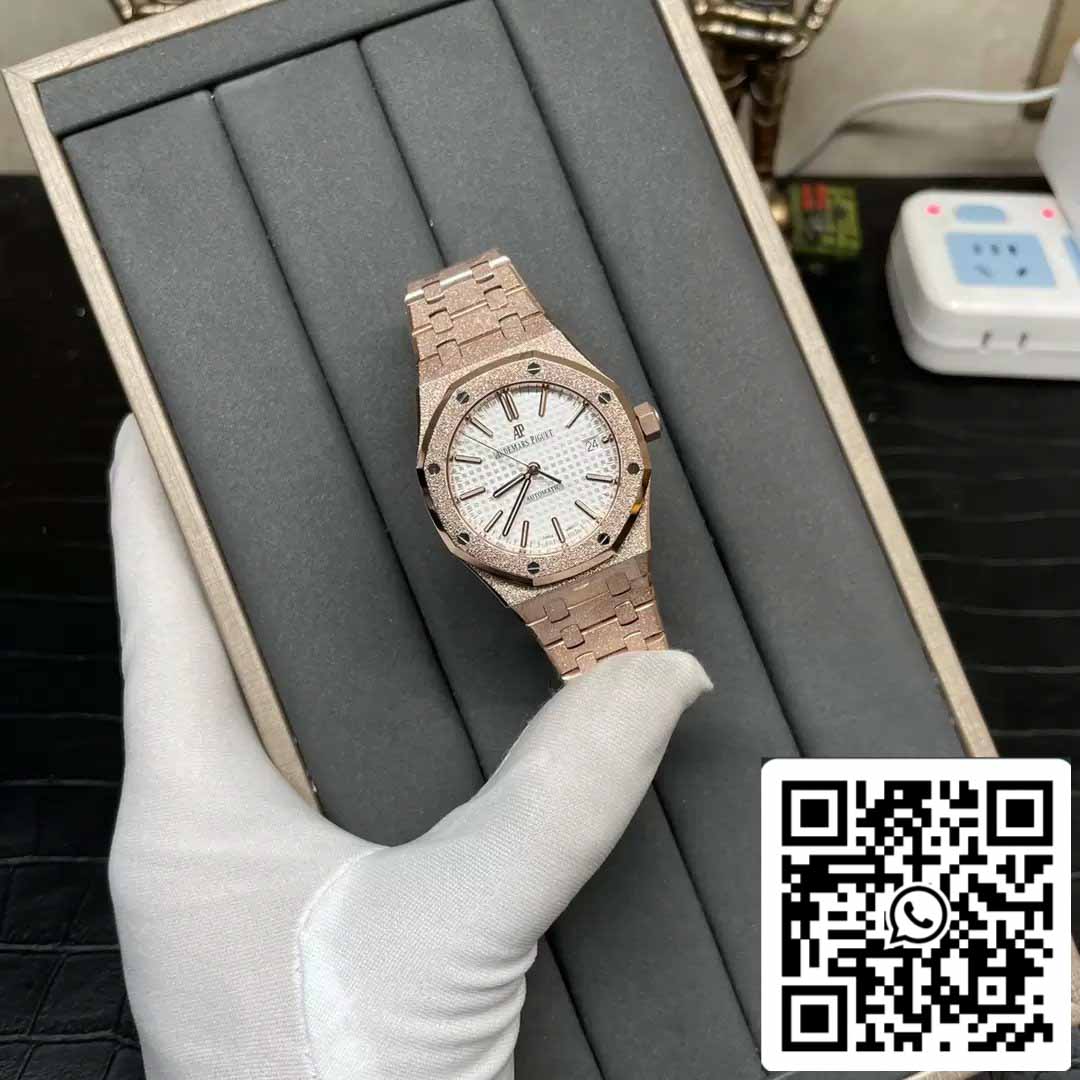 Audemars Piguet 15454OR.GG.1259OR.01 Frost Gold 1:1 migliore edizione APS Factory Quadrante bianco Oro rosa