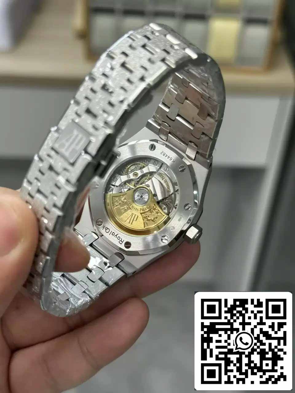 Audemars Piguet 15454BC.GG.1259BC.03 Frost Gold 1:1 mejor edición APS Factory Esfera negra