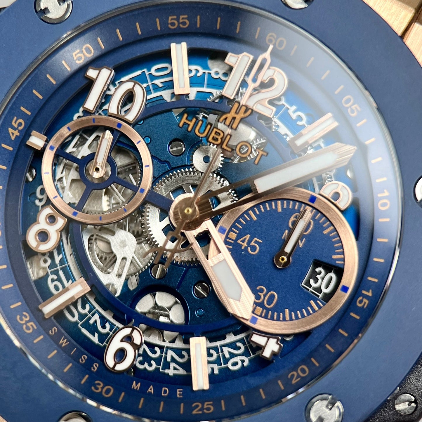 Hublot Big Bang Unico 421.OL.5180.RX 44mm 1:1 Migliore edizione BBF Cinturino blu di fabbrica 