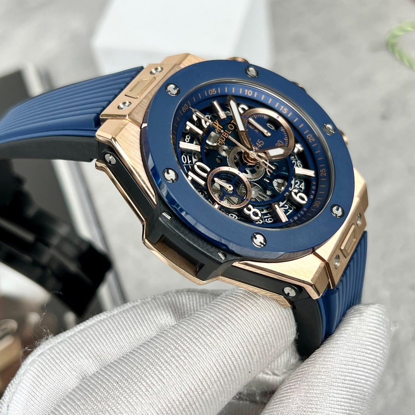 Hublot Big Bang Unico 421.OL.5180.RX 44mm 1:1 Migliore edizione BBF Cinturino blu di fabbrica 