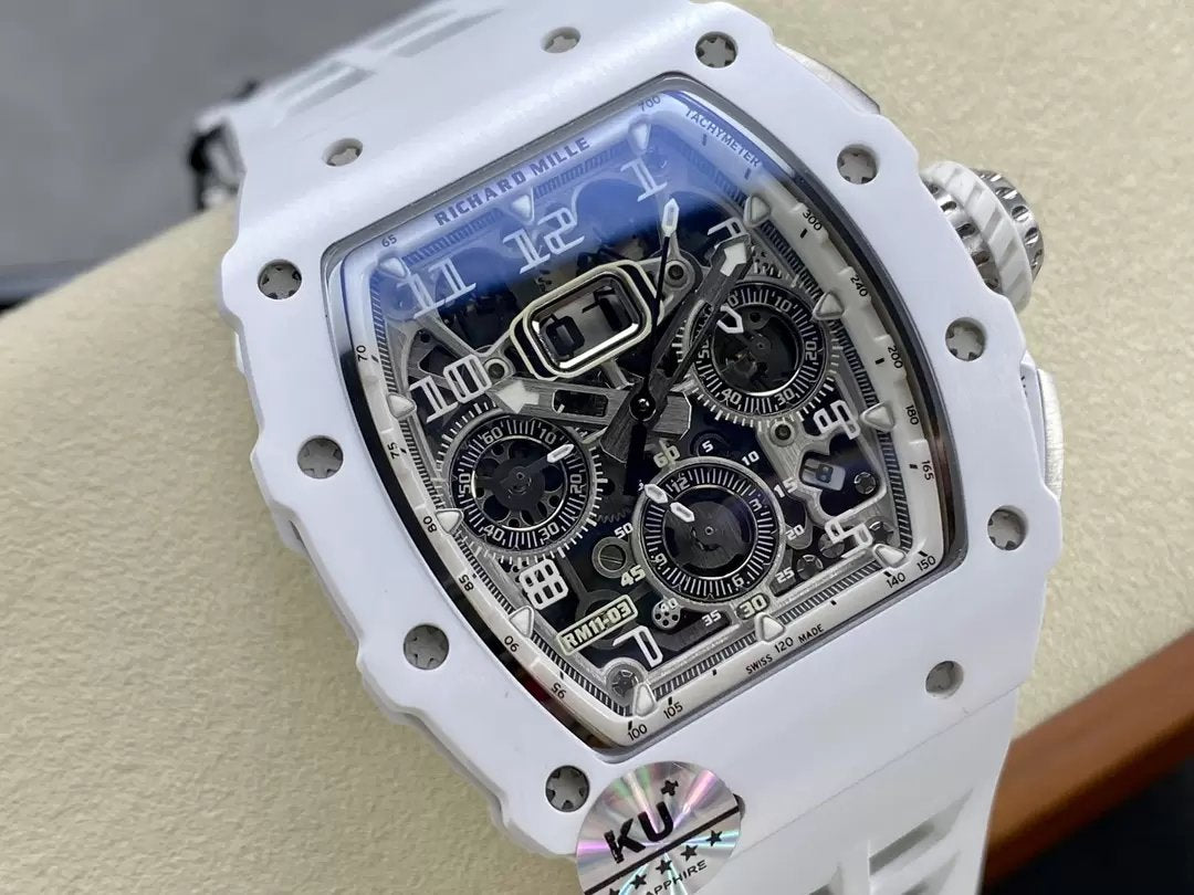 Richard Mille RM11-03 Best Edition KU+ Factory [KV - V5] Version White Carbon