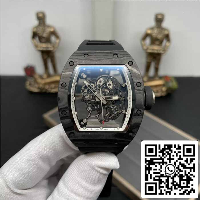 RICHARD MILLE  RM055 NTPT Carbon Fiber 1:1 Best Edition BBR Factory [V3] Black Rubber Strap