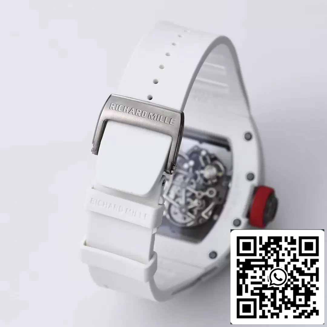 RICHARD MILLE  RM055 Ceramic case 1:1 Best Edition BBR Factory [V3] White Rubber Strap