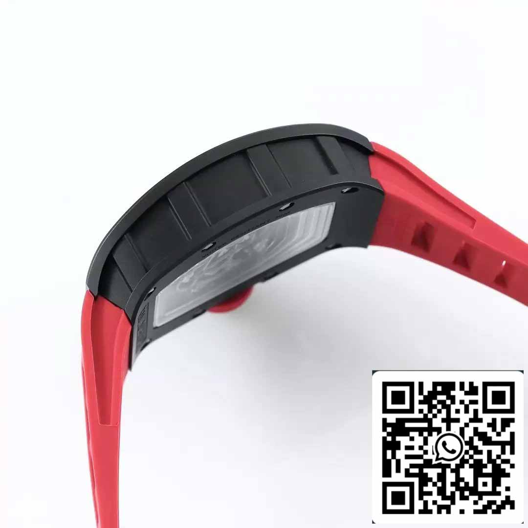 BBR Factory [V3] RICHARD MILLE  RM055 RM-055 Black Ceramic Case Red Rubber Strap