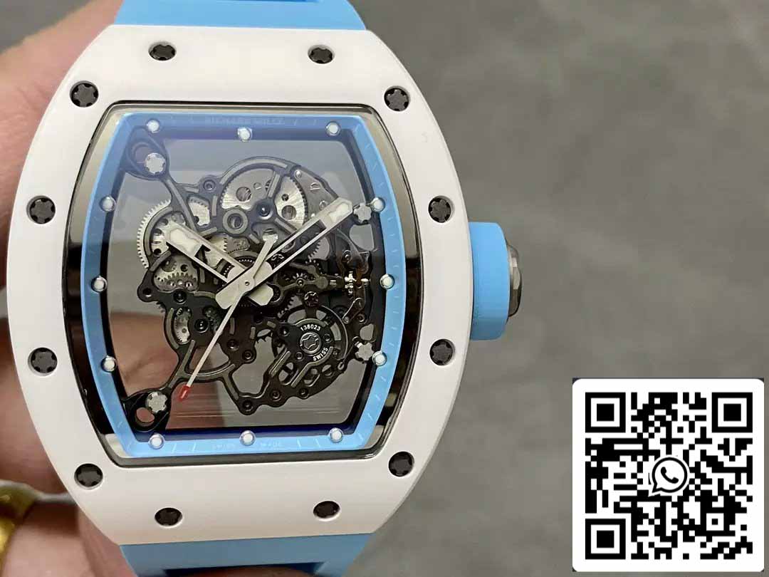 RICHARD MILLE RM055 Cassa in ceramica 1:1 Best Edition BBR Factory [V3] Cinturino in caucciù blu 