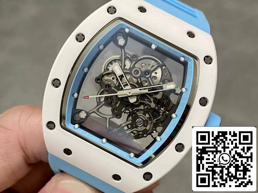 RICHARD MILLE RM055 Cassa in ceramica 1:1 Best Edition BBR Factory [V3] Cinturino in caucciù blu 