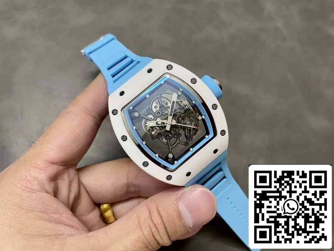 RICHARD MILLE  RM055 Ceramic case 1:1 Best Edition BBR Factory [V3] Blue Rubber Strap