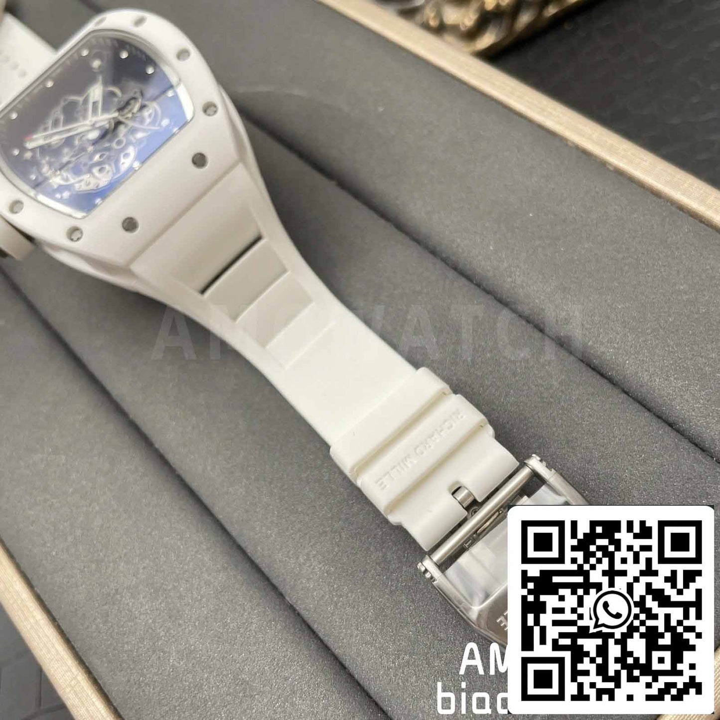 RICHARD MILLE  RM055 White Ceramic case 1:1 Best Edition BBR Factory [V3] Rubber Strap