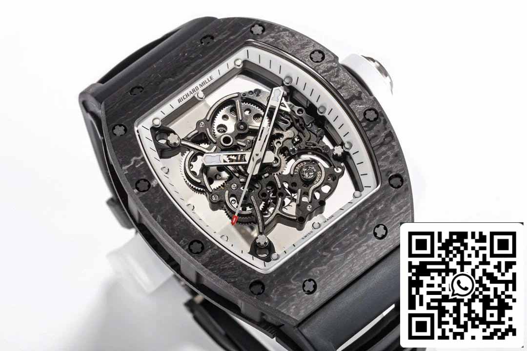 BBR Factory [V3] RICHARD MILLE  RM055 RM-055 NTPT Carbon Fiber Case Rubber Strap