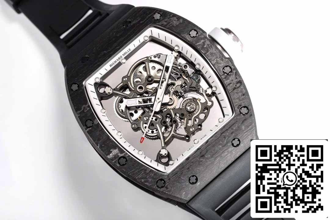 BBR Factory [V3] RICHARD MILLE  RM055 RM-055 NTPT Carbon Fiber Case Rubber Strap