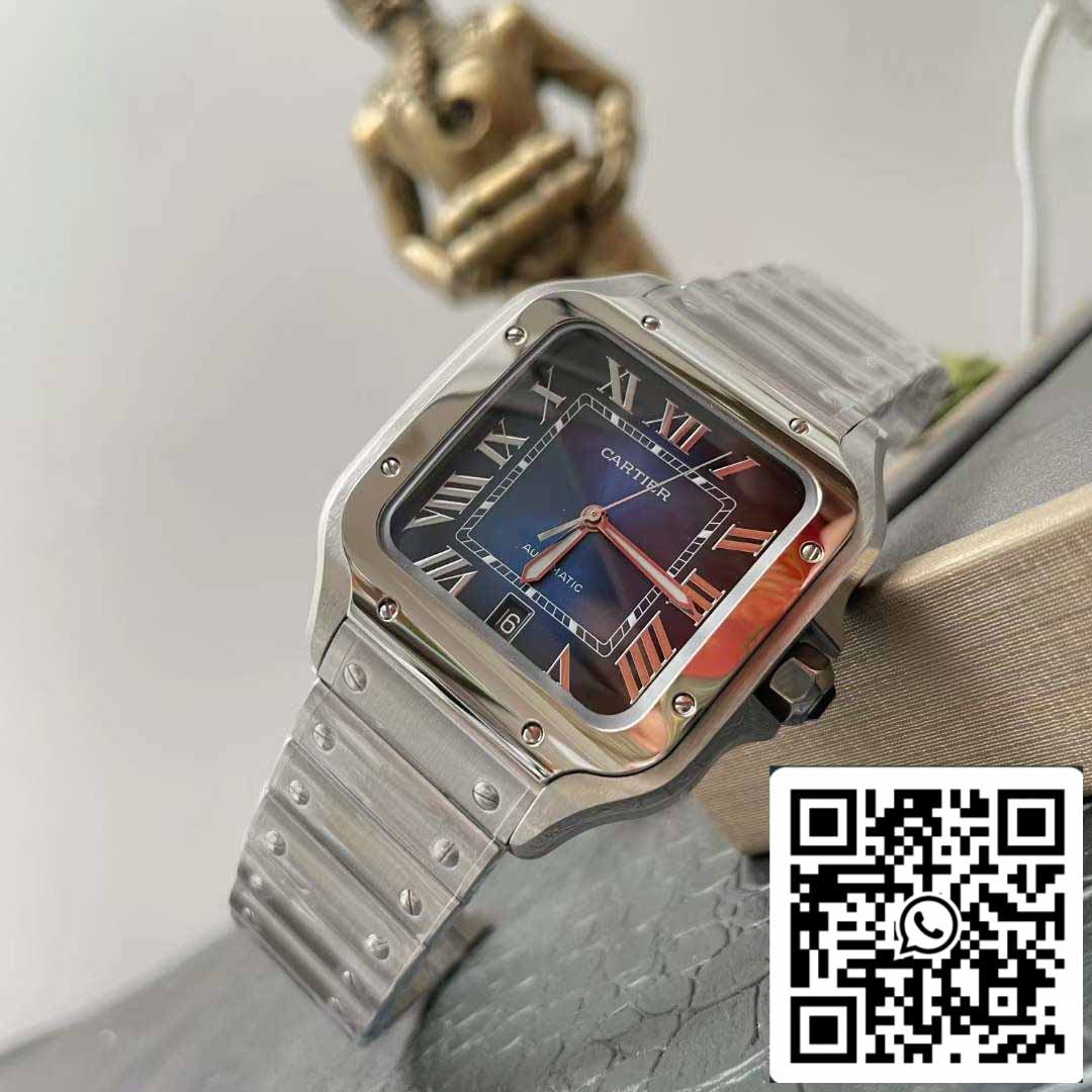 Cartier De Santos WSSA0013 2018 BV Factory 1:1 Mejor edición esfera azul Swiss ETA 9015 pulsera Smartlinks de acero inoxidable esfera azul