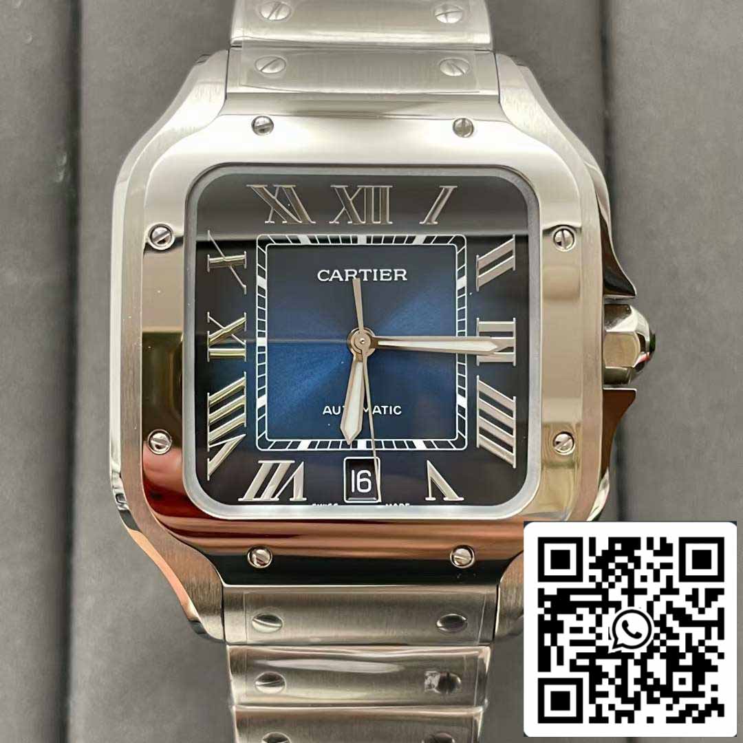 Cartier De Santos WSSA0013 2018 BV Factory 1:1 Mejor edición esfera azul Swiss ETA 9015 pulsera Smartlinks de acero inoxidable esfera azul