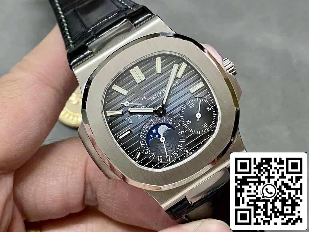 Patek Philippe Nautilus 5712G-001 Esfera azul 1:1 Mejor edición PPF fábrica V2 Correa de cuero 