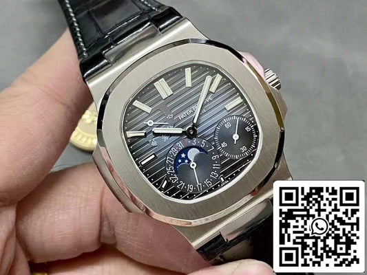 Patek Philippe Nautilus 5712G-001 Esfera azul 1:1 Mejor edición PPF fábrica V2 Correa de cuero 