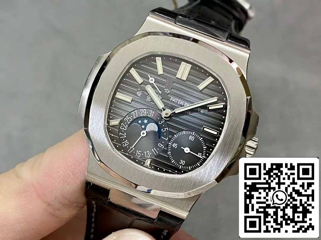 Patek Philippe Nautilus 5712G-001 Esfera azul 1:1 Mejor edición PPF fábrica V2 Correa de cuero 