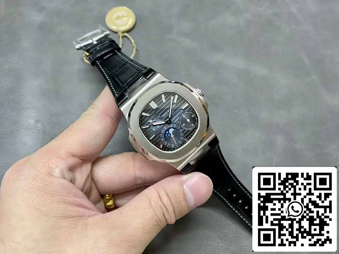 Patek Philippe Nautilus 5712G-001 quadrante blu 1: 1 Best Edition PPF fabbrica cinturino in pelle V2 